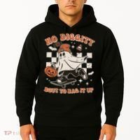Retro Halloween Ghost No Diggity Bout To Bag It Up Hoodie thumb 2