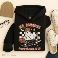 Retro Halloween Ghost No Diggity Bout To Bag It Up Hoodie thumb 4