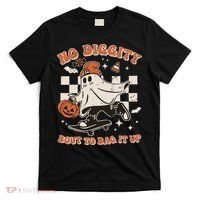 Retro Halloween Ghost No Diggity Bout To Bag It Up T-Shirt thumb 0
