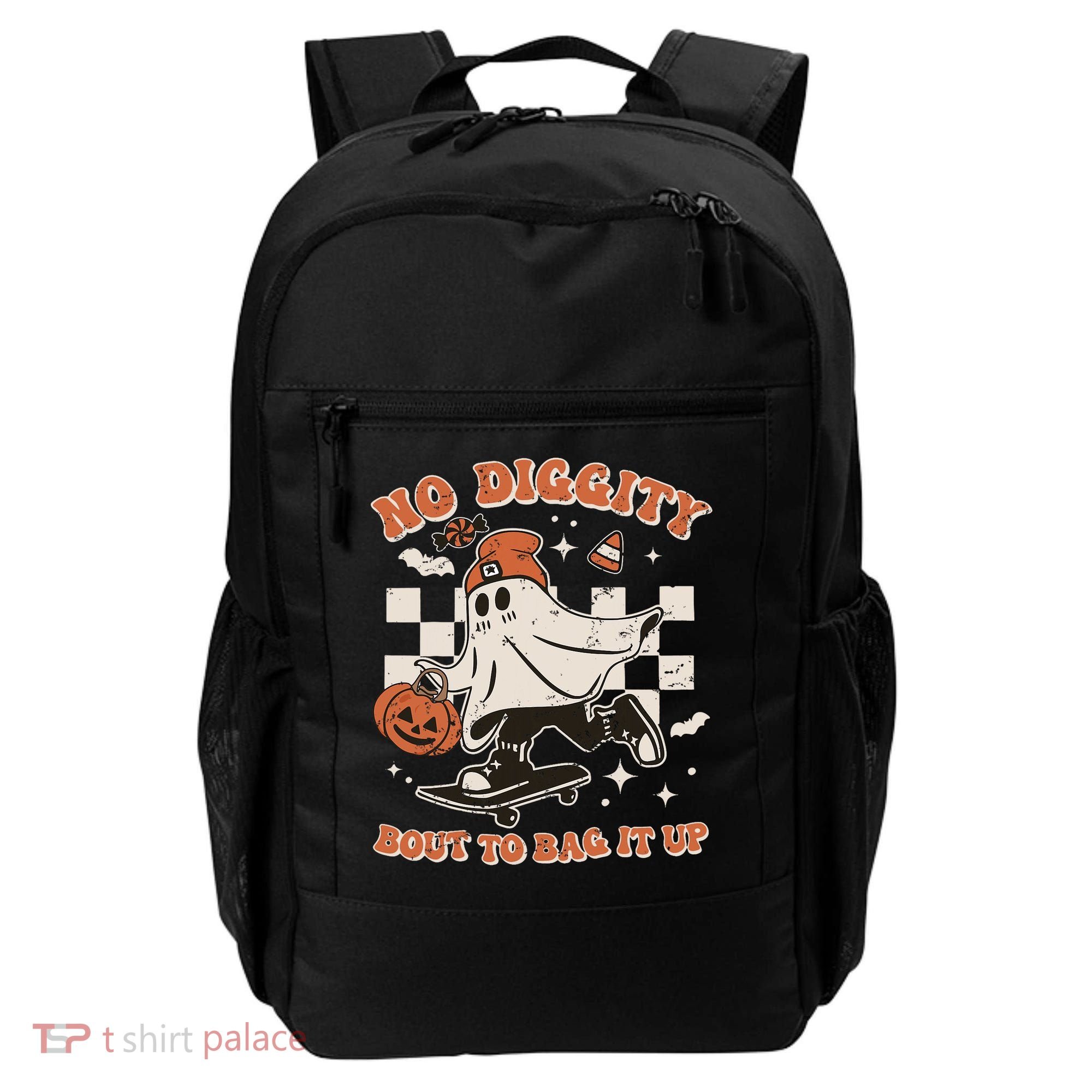 Retro Halloween Ghost No Diggity Bout To Bag It Up Backpack