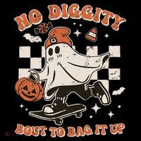 Retro Halloween Ghost No Diggity Bout To Bag It Up Coffee Mug thumb 5