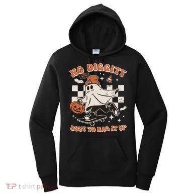 Retro Halloween Ghost No Diggity Bout To Bag It Up Women's Hoodie