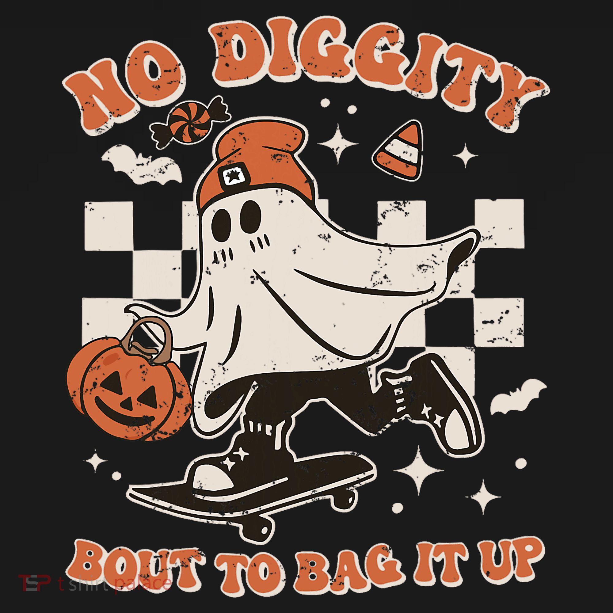 Retro Halloween Ghost No Diggity Bout To Bag It Up Mousepad