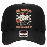 Retro Halloween Ghost No Diggity Bout To Bag It Up Hat thumb 0