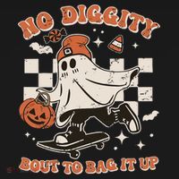 Retro Halloween Ghost No Diggity Bout To Bag It Up Visor thumb 3