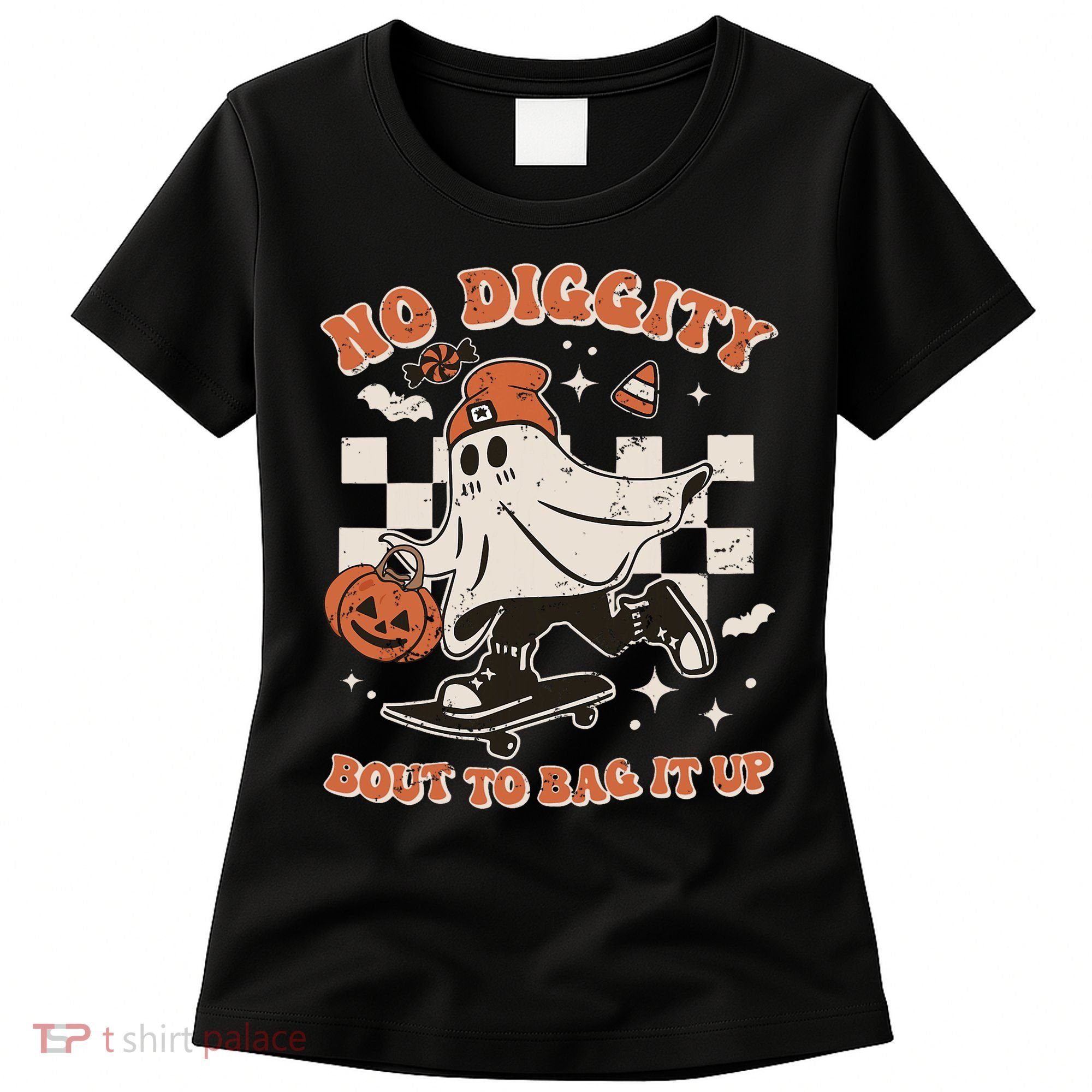 Retro Halloween Ghost No Diggity Bout To Bag It Up Women's T-Shirt