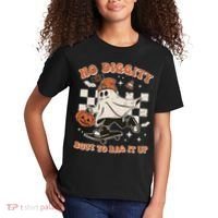 Retro Halloween Ghost No Diggity Bout To Bag It Up Kids T-Shirt thumb 2
