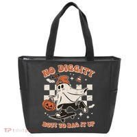 Retro Halloween Ghost No Diggity Bout To Bag It Up Tote Bag thumb 0