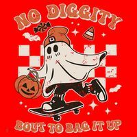 Retro Halloween Ghost No Diggity Bout To Bag It Up Santa Hat thumb 1