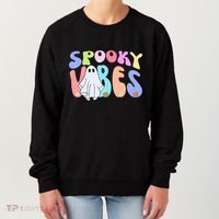 Retro Halloween Groovy Ghost Spooky Vibes Cute Gift Women's Sweatshirt thumb 0