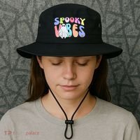 Retro Halloween Groovy Ghost Spooky Vibes Cute Gift Bucket Hat thumb 3