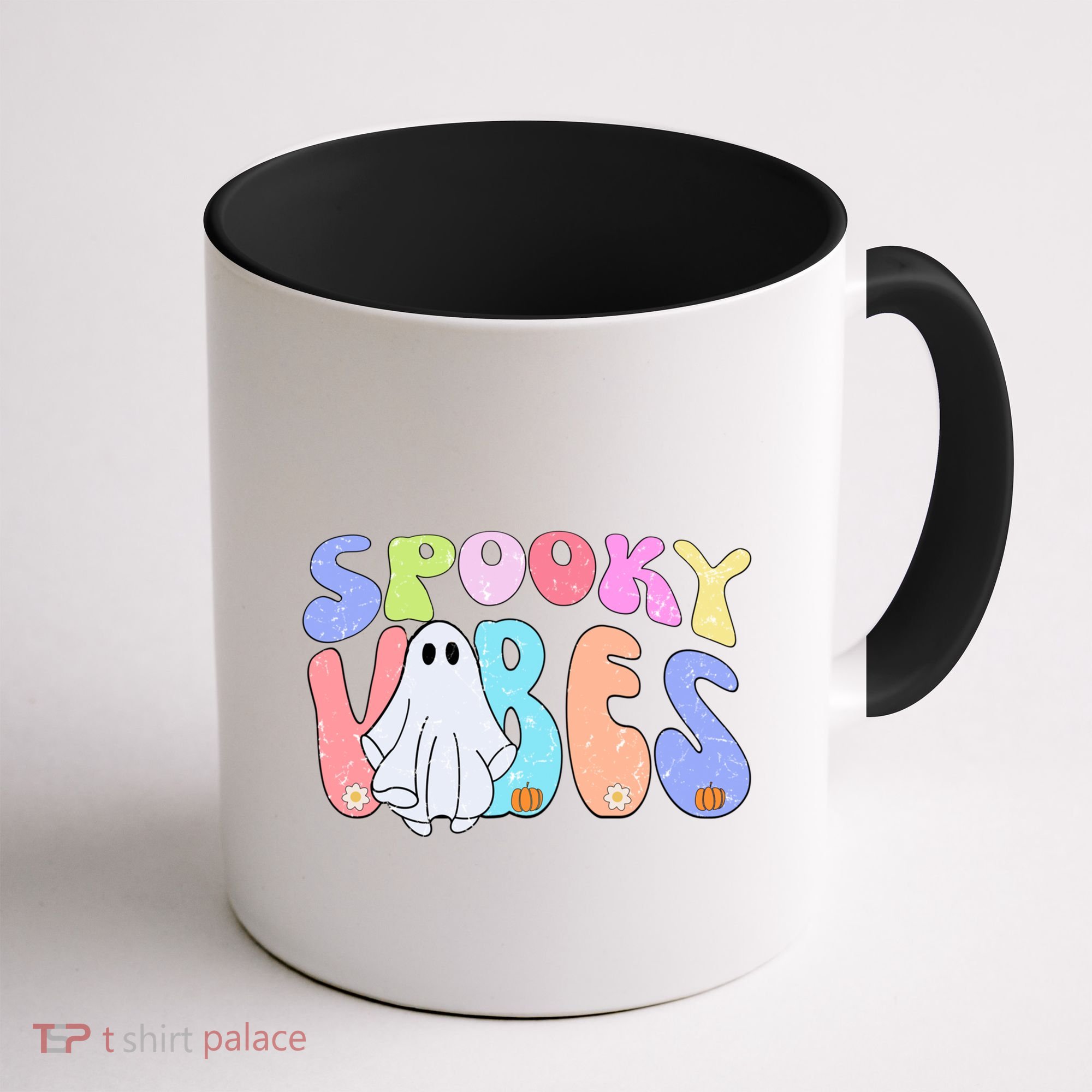 Retro Halloween Groovy Ghost Spooky Vibes Cute Gift Coffee Mug