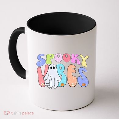 Retro Halloween Groovy Ghost Spooky Vibes Cute Gift Coffee Mug