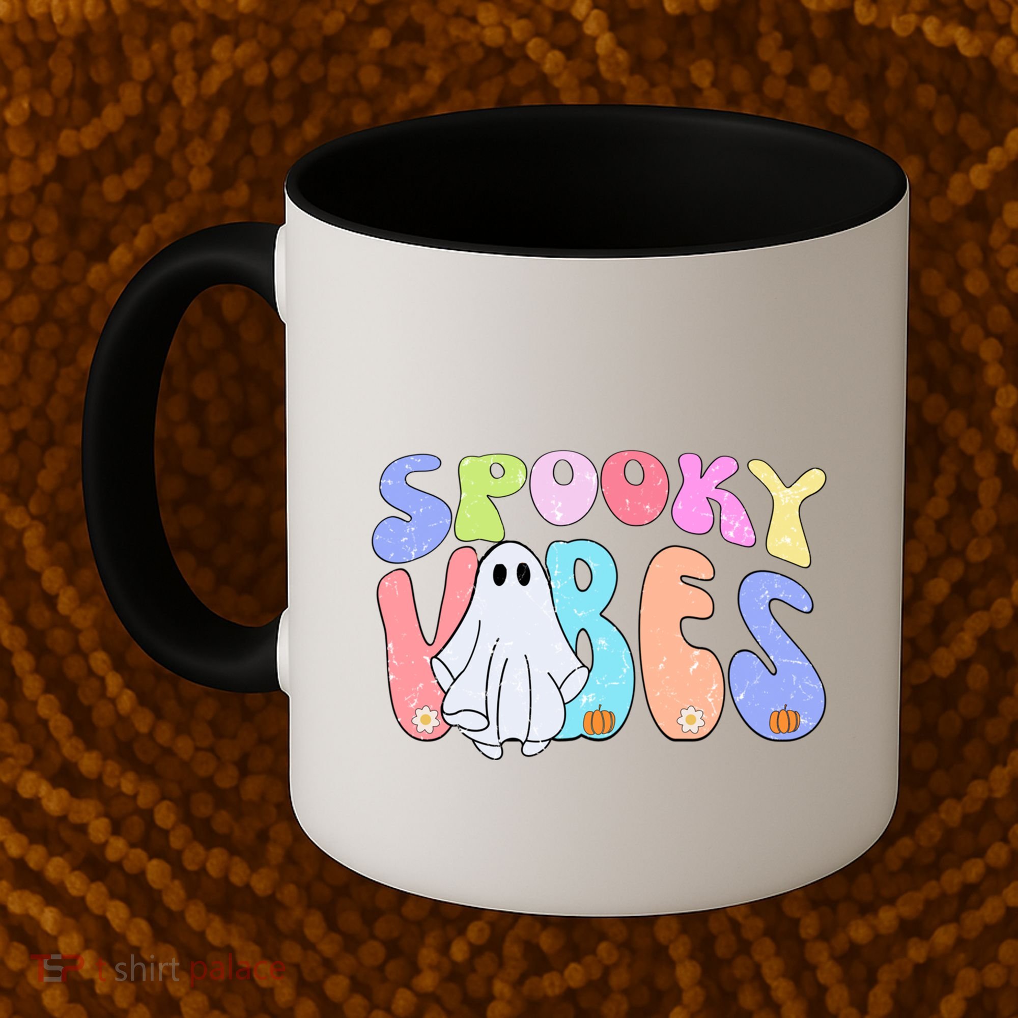 Retro Halloween Groovy Ghost Spooky Vibes Cute Gift Coffee Mug