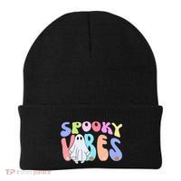 Retro Halloween Groovy Ghost Spooky Vibes Cute Gift Beanie thumb 0