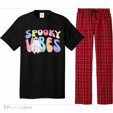 Retro Halloween Groovy Ghost Spooky Vibes Cute Gift Pajama Set