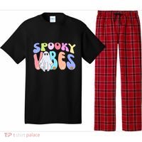 Retro Halloween Groovy Ghost Spooky Vibes Cute Gift Pajama Set thumb 0