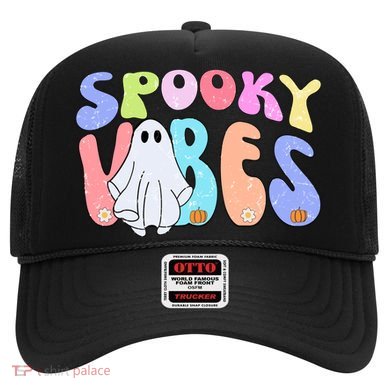 Retro Halloween Groovy Ghost Spooky Vibes Cute Gift Hat
