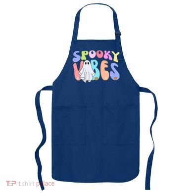 Retro Halloween Groovy Ghost Spooky Vibes Cute Gift Apron