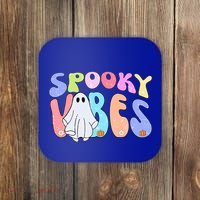 Retro Halloween Groovy Ghost Spooky Vibes Cute Gift Coaster thumb 0