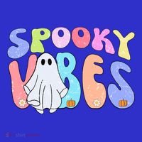 Retro Halloween Groovy Ghost Spooky Vibes Cute Gift Polo thumb 2