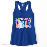 Retro Halloween Groovy Ghost Spooky Vibes Cute Gift Women's Tank Top thumb 0