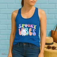 Retro Halloween Groovy Ghost Spooky Vibes Cute Gift Women's Tank Top thumb 2