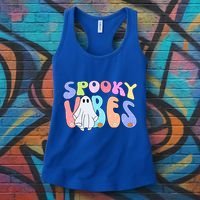 Retro Halloween Groovy Ghost Spooky Vibes Cute Gift Women's Tank Top thumb 3