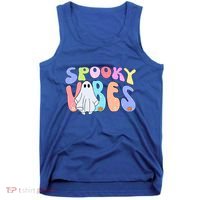 Retro Halloween Groovy Ghost Spooky Vibes Cute Gift Tank Top thumb 0