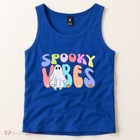 Retro Halloween Groovy Ghost Spooky Vibes Cute Gift Tank Top thumb 2