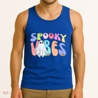 Retro Halloween Groovy Ghost Spooky Vibes Cute Gift Tank Top thumb 3