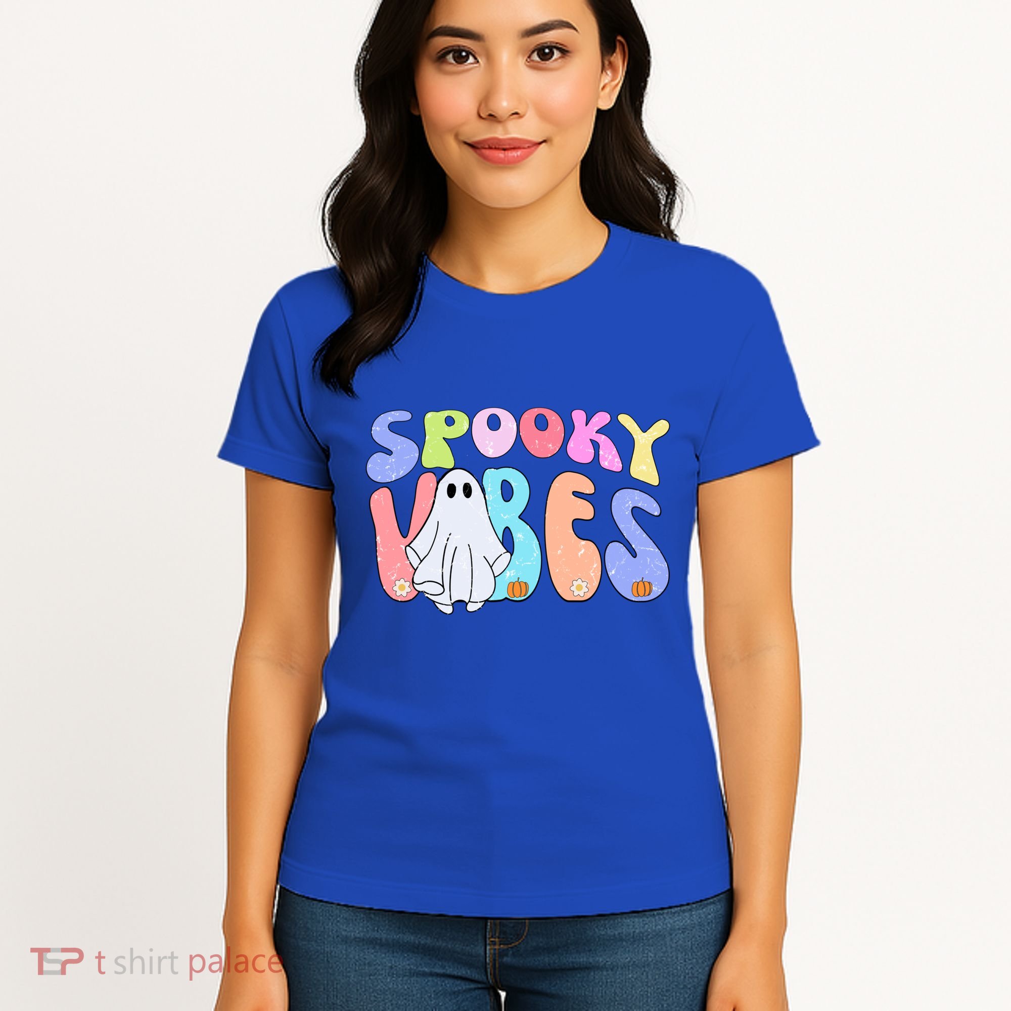 Retro Halloween Groovy Ghost Spooky Vibes Cute Gift Women's T-Shirt