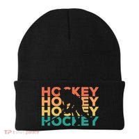 Retro Hockey Gift For Hockey Players Cute Gift Beanie thumb 0