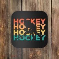 Retro Hockey Gift For Hockey Players Cute Gift Coaster thumb 0