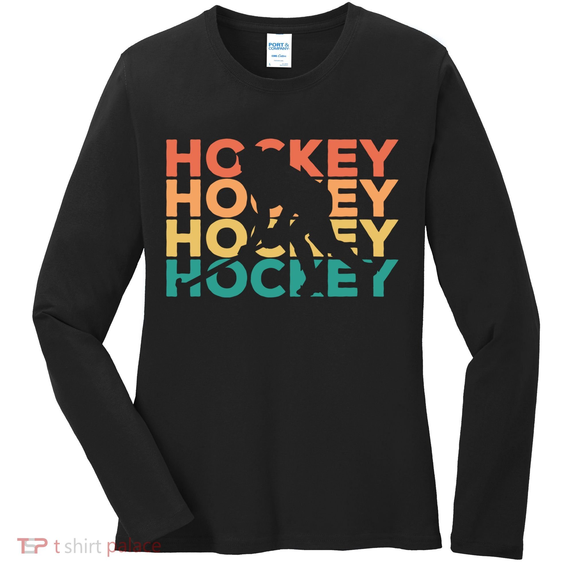 Retro Hockey Gift For Hockey Players Cute Gift Women's Long Sleeve Shirt