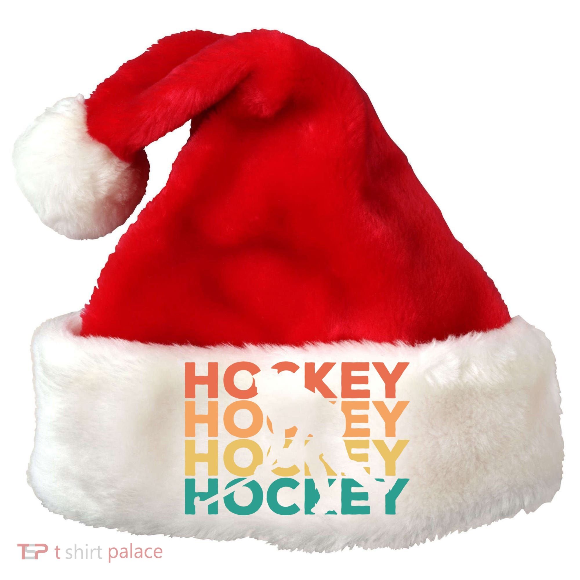 Retro Hockey Gift For Hockey Players Cute Gift Santa Hat