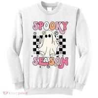 Retro Hippie Halloween Cute Ghost Spooky Season Funny Gifts Sweatshirt thumb 0