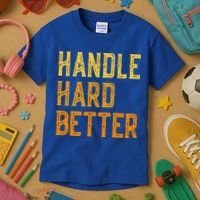 Retro Handle Hard Better Cute Gift Kids T-Shirt thumb 3
