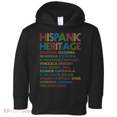 Retro Hispanic Heritage Month Countries Toddler Hoodie
