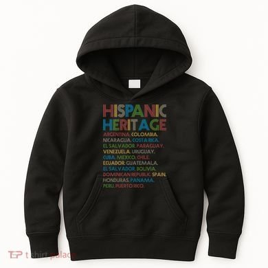Retro Hispanic Heritage Month Countries Kids Hoodie