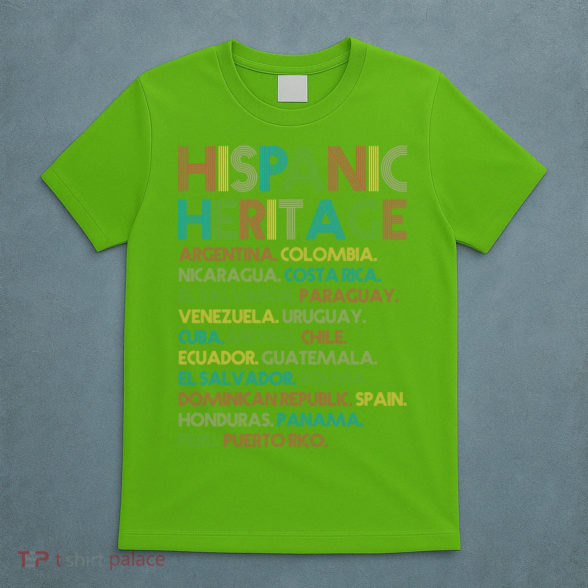 Retro Hispanic Heritage Month Countries T-Shirt