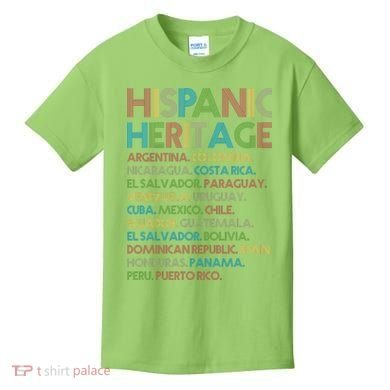 Retro Hispanic Heritage Month Countries Kids T-Shirt