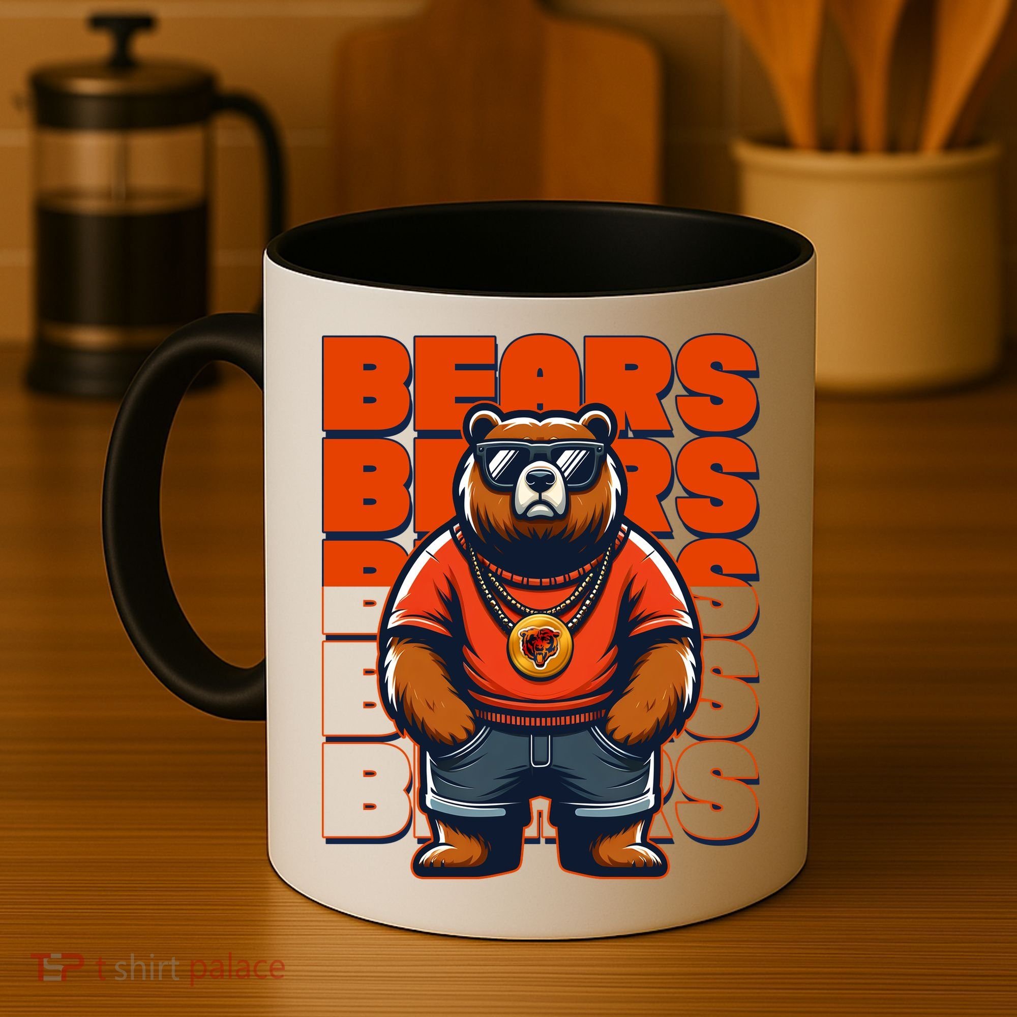 Retro Hip Hop Bears Football Coffee Mug