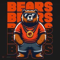 Retro Hip Hop Bears Football Ornament thumb 1