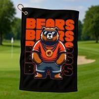 Retro Hip Hop Bears Football Golf Towel thumb 1