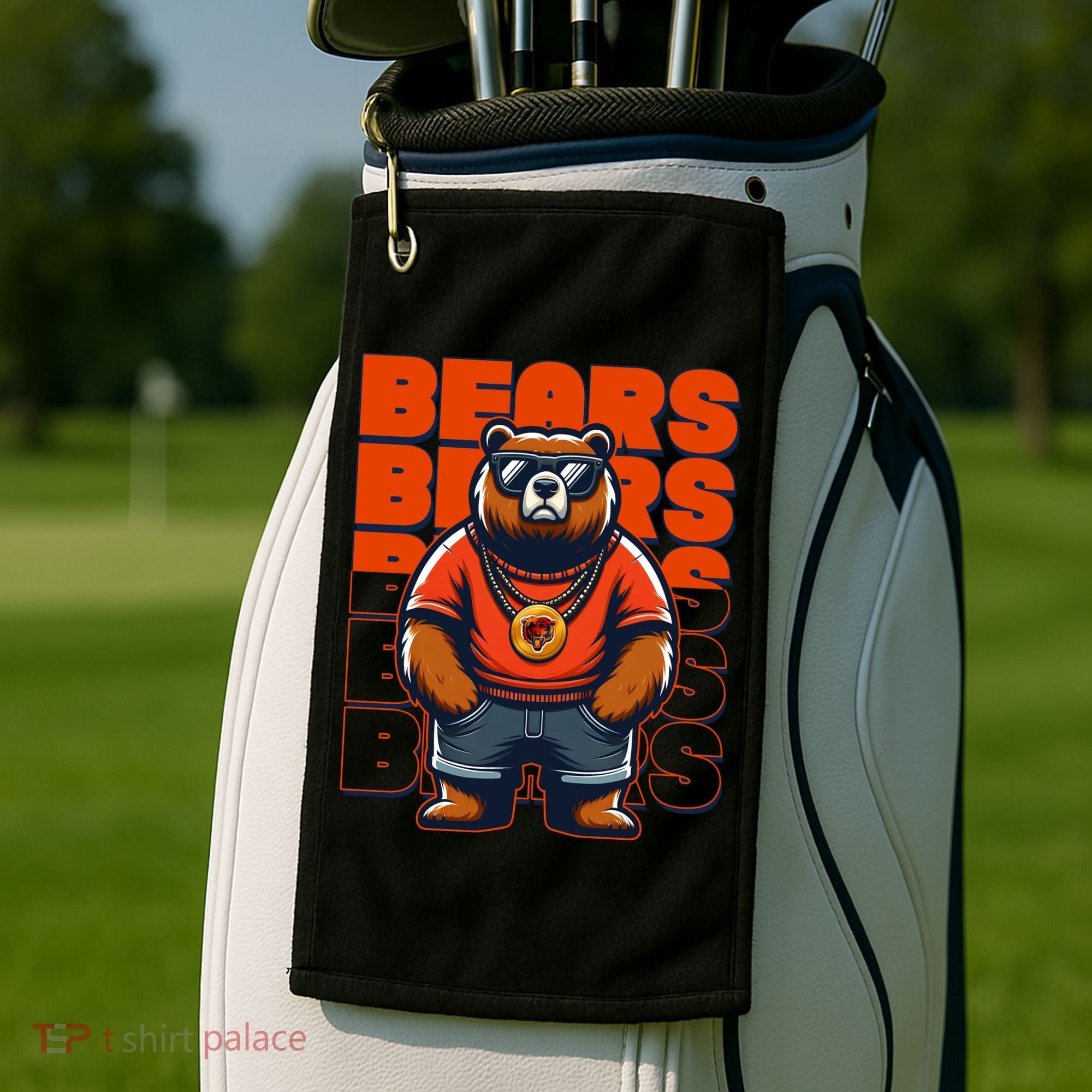 Retro Hip Hop Bears Football Golf Towel