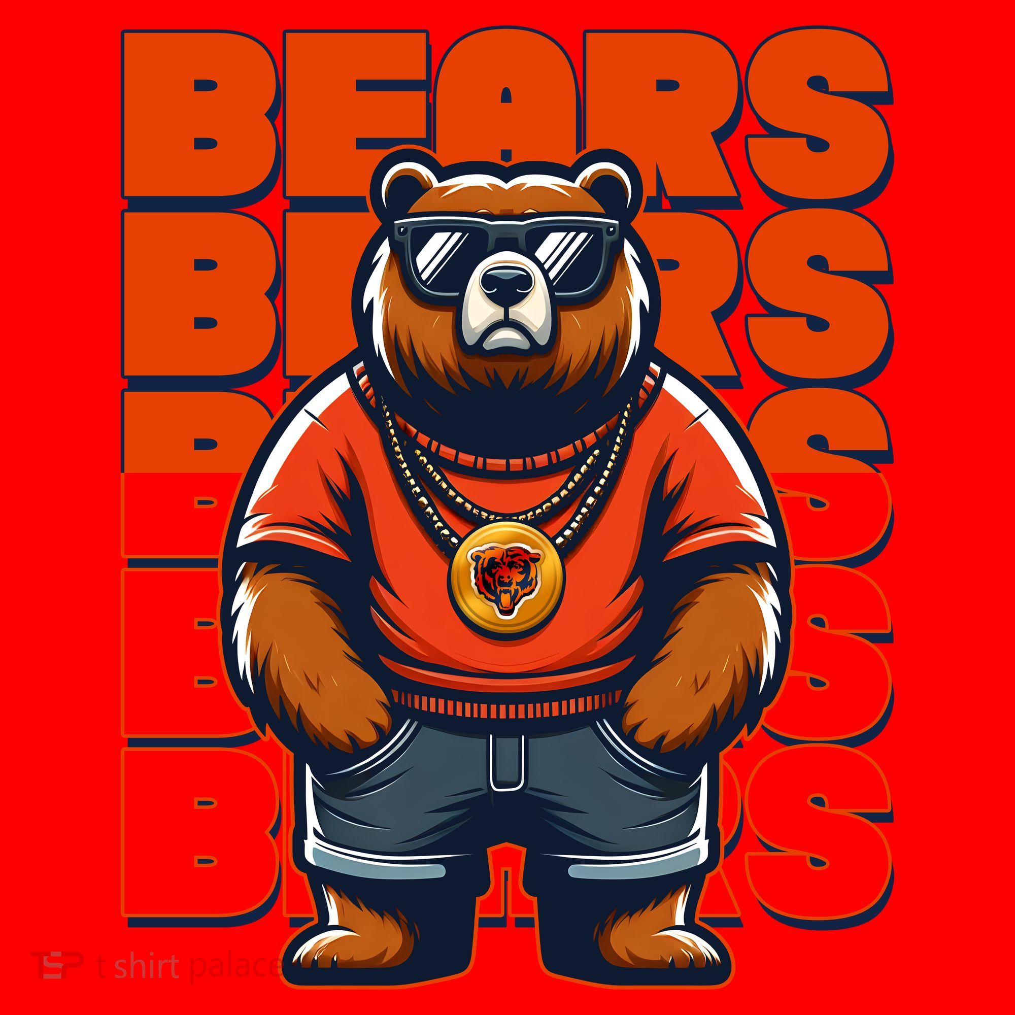 Retro Hip Hop Bears Football Santa Hat