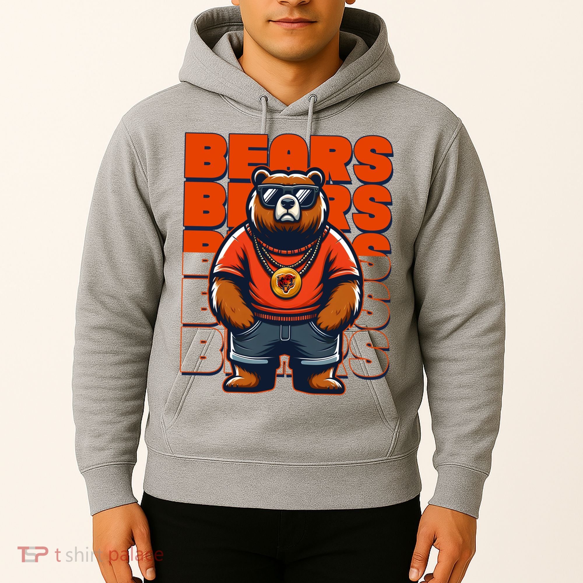 Retro Hip Hop Bears Football Hoodie