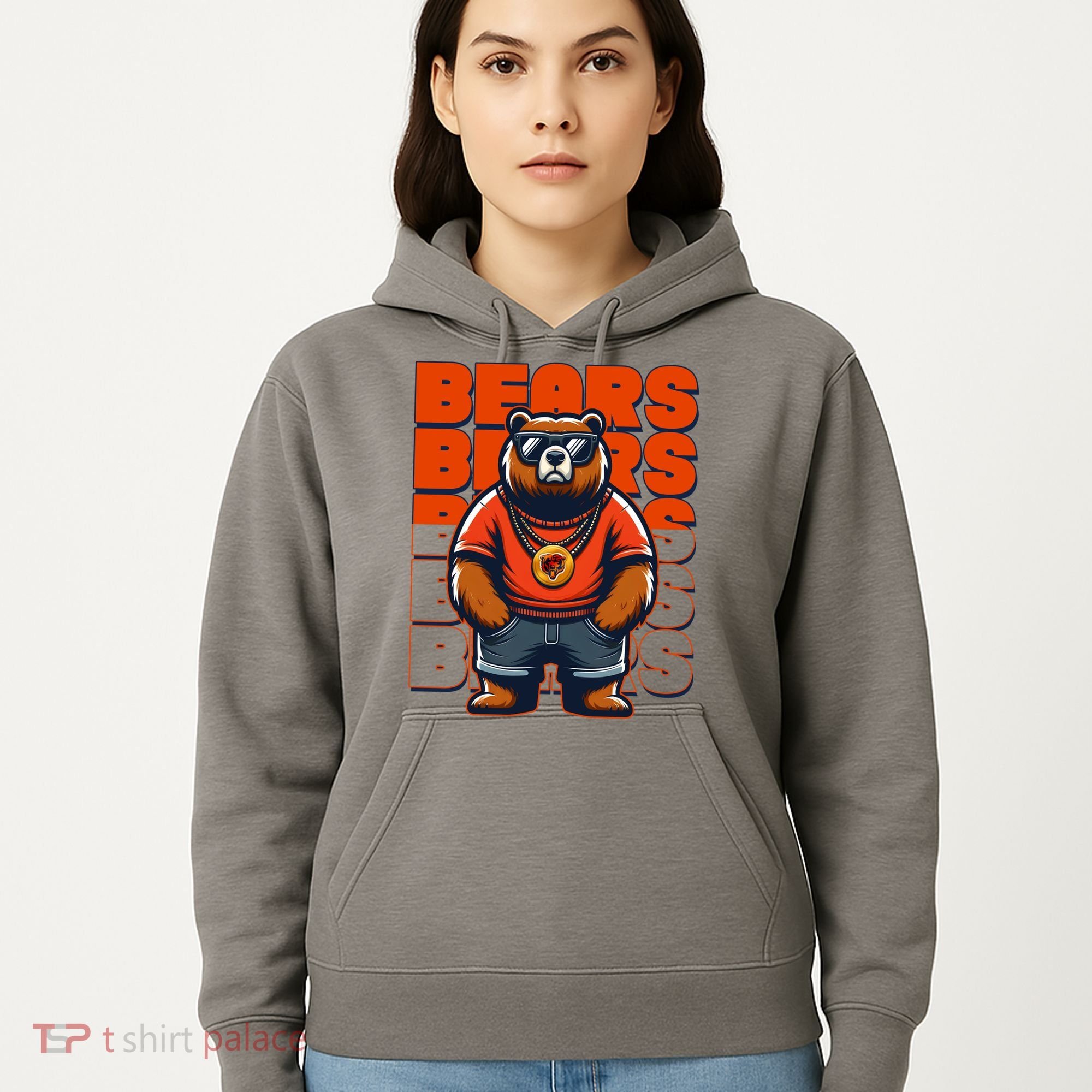 Retro Hip Hop Bears Football Hoodie