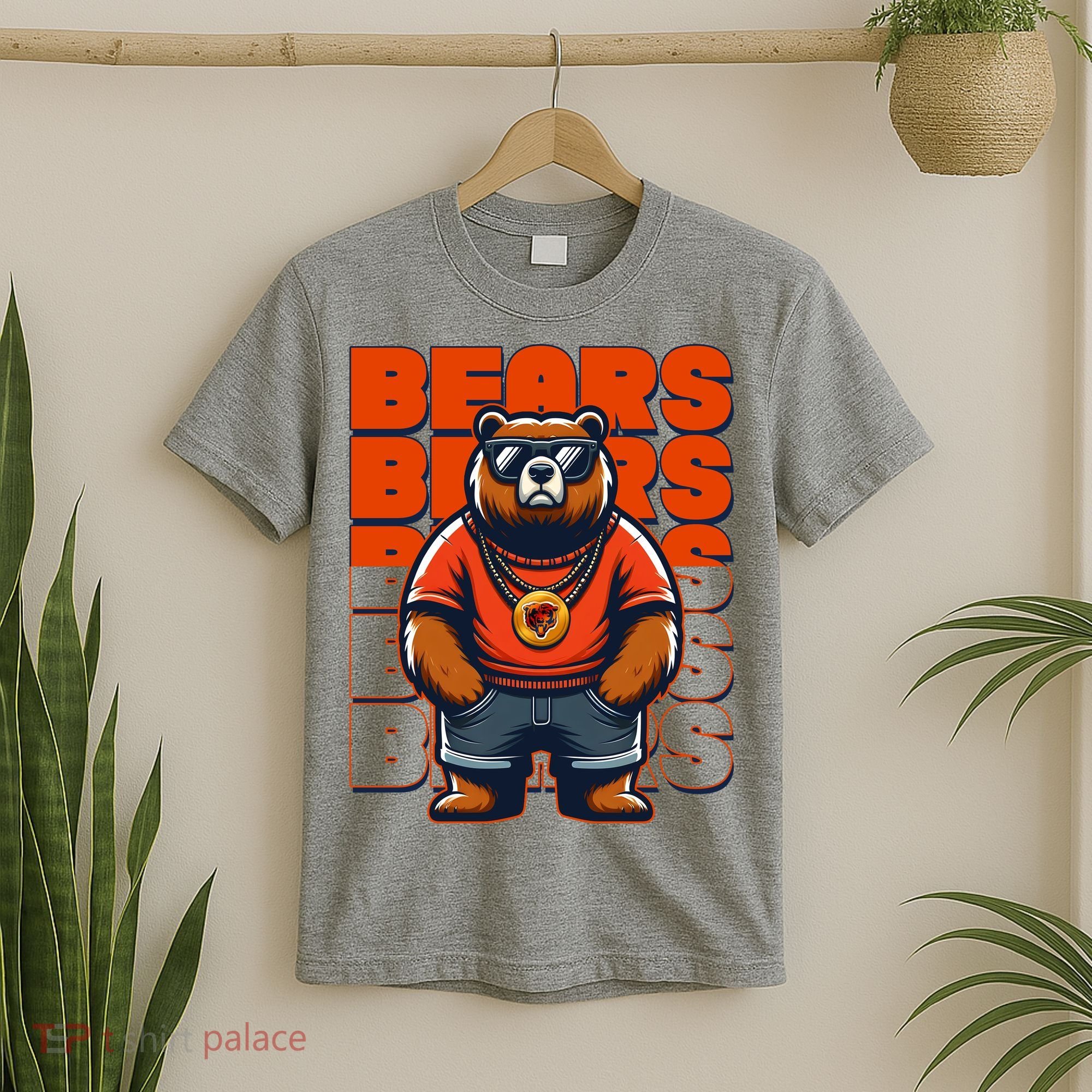 Retro Hip Hop Bears Football T-Shirt